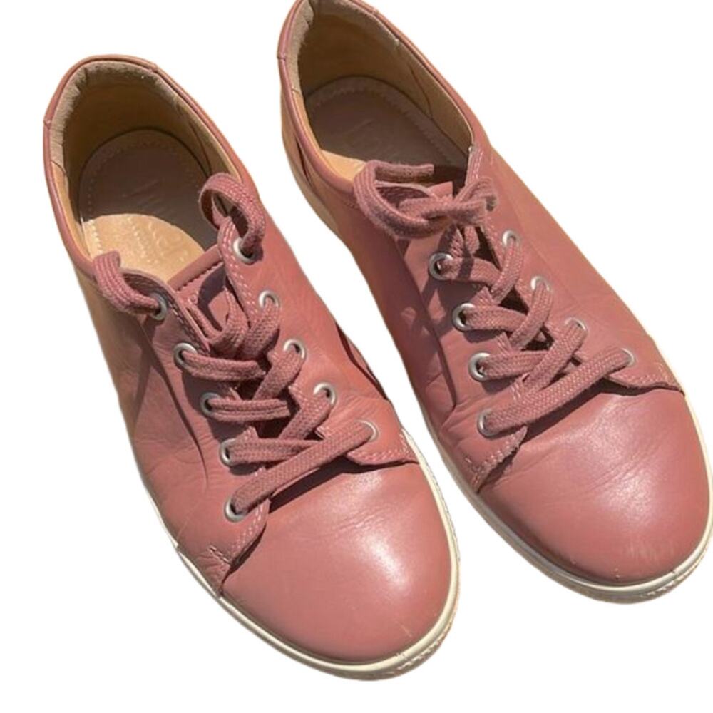 Hotter “Brooke” Leather Comfort Sneakers Trainers | Pink Size 7.5 | EU 38.5